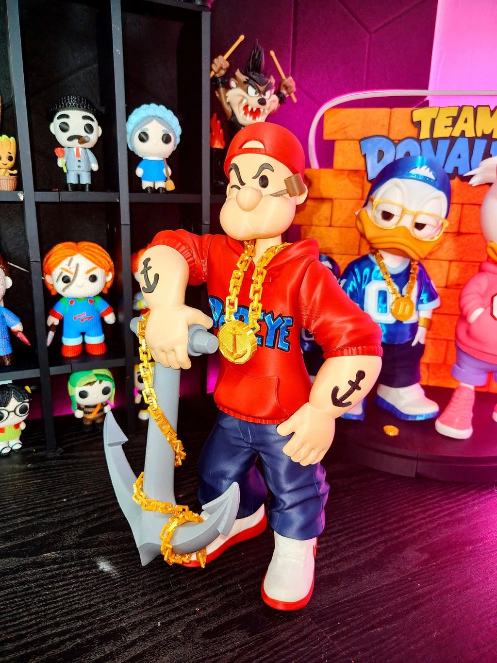 Popeye Urban Vibe Style Figure 3D Printed Display 35cm Cartoon Icon Fan Gift