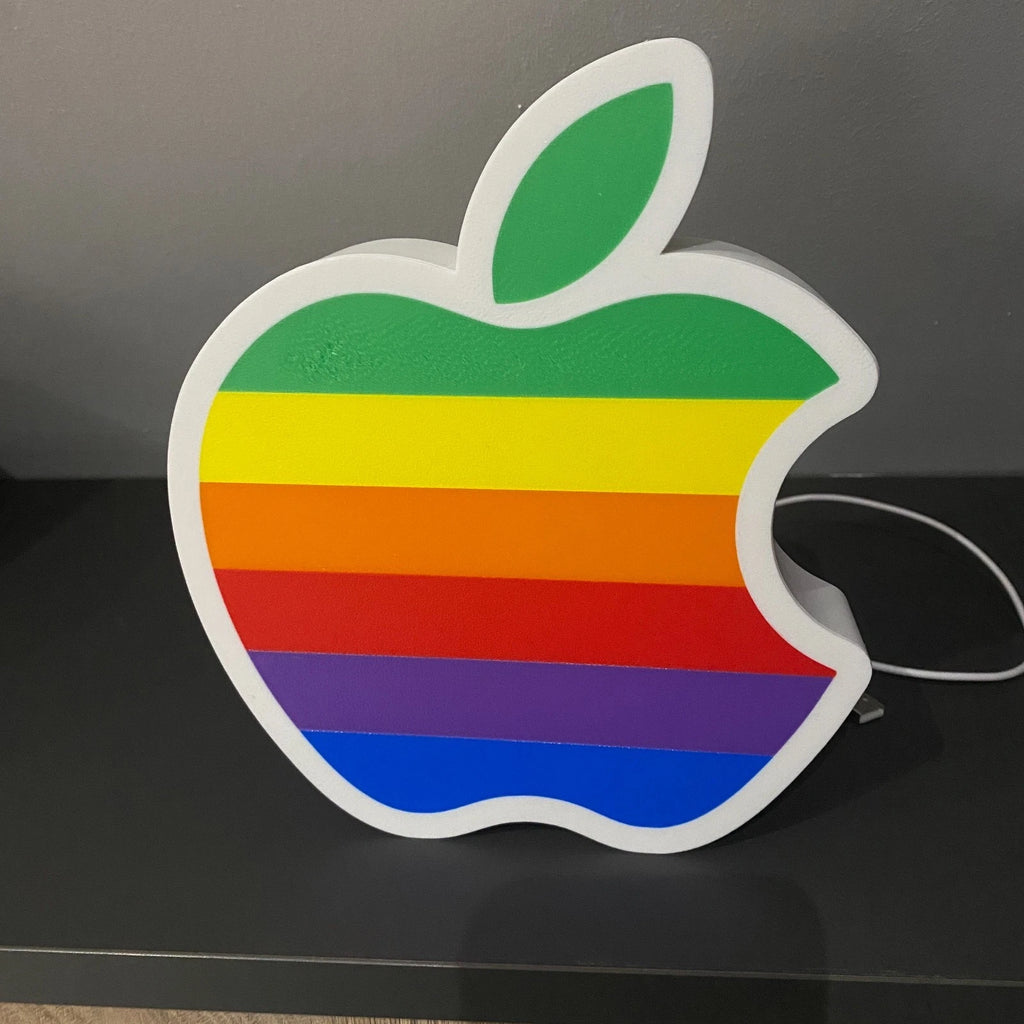 Apple Vintage Logo USB Powered LED Light Box Lamp Sign Games Room
