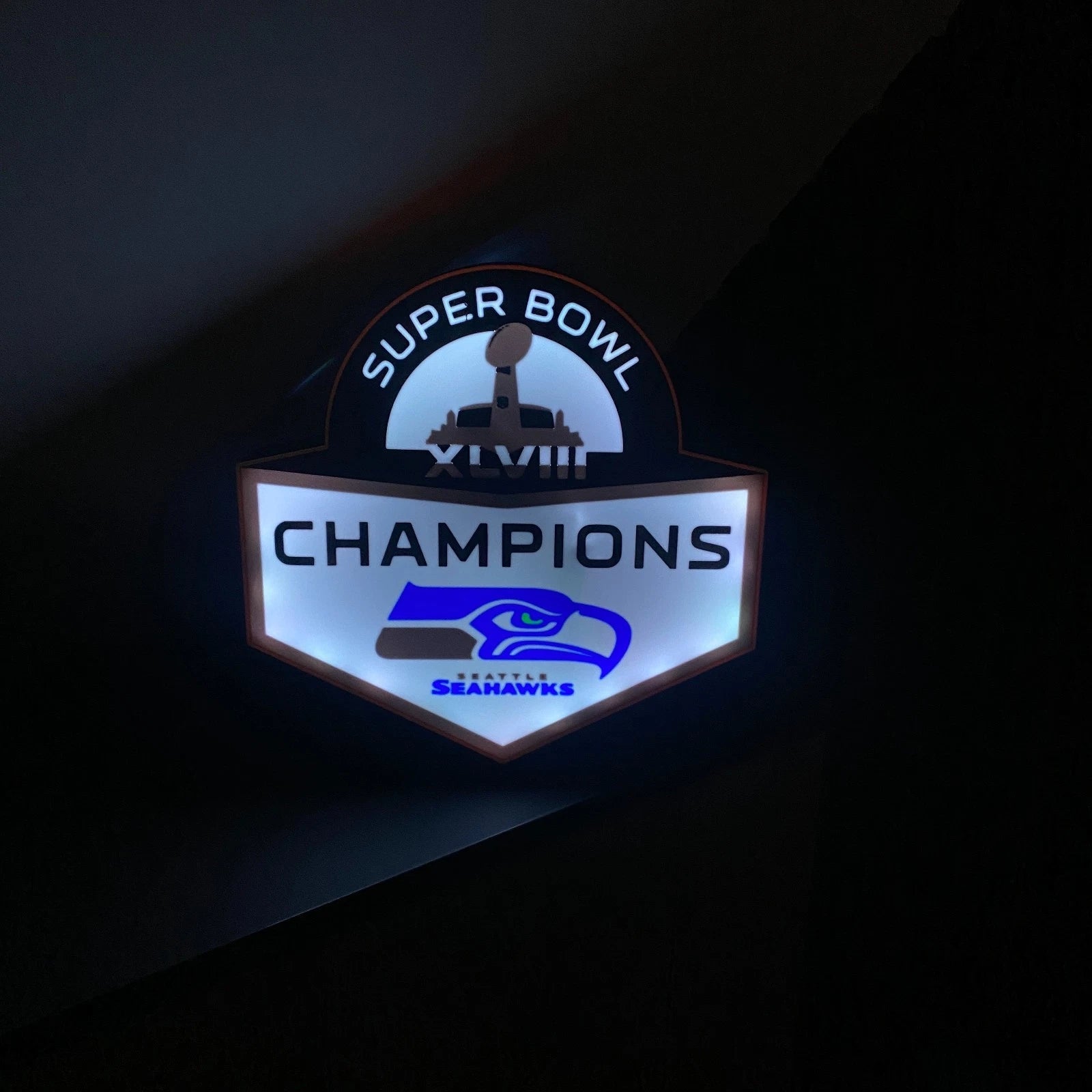 Seattle Seahawks Super Bowl XLVII Champions Led Lightbox USB Wall Display Sign