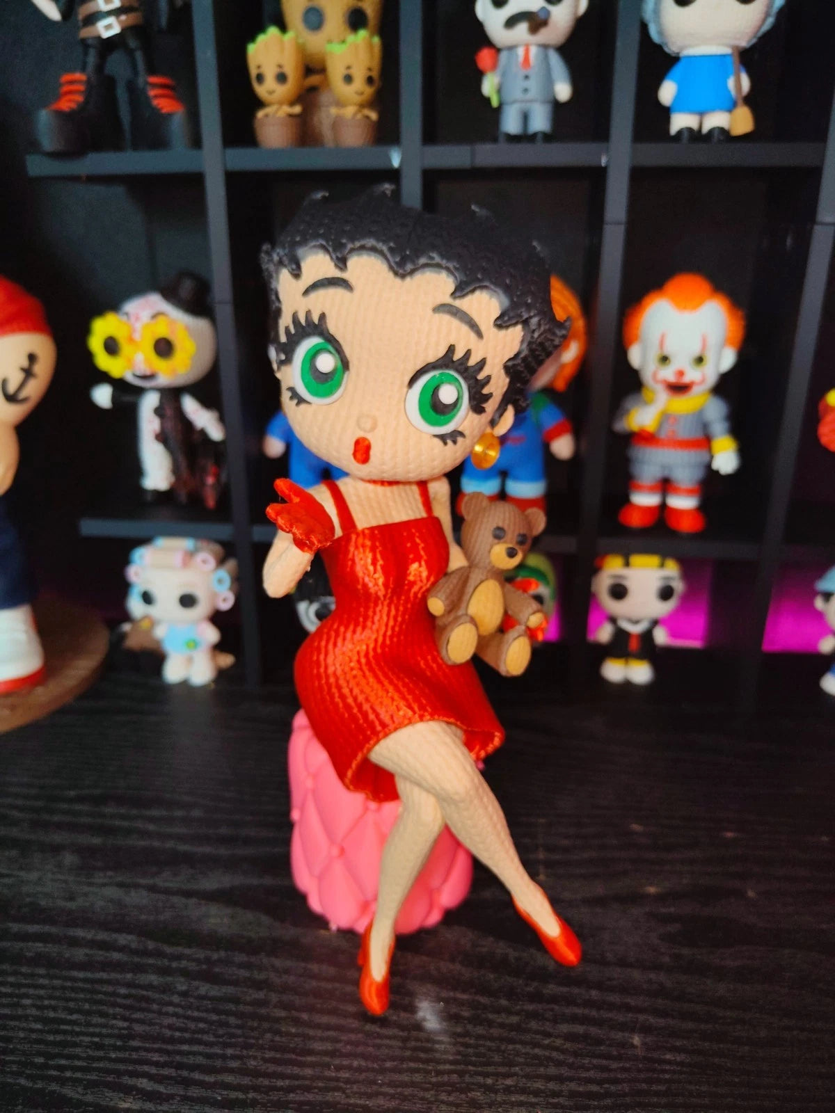 Betty Boop Knitted Figure 3D Printed Display 25cm Cartoon Icon Fan Gift