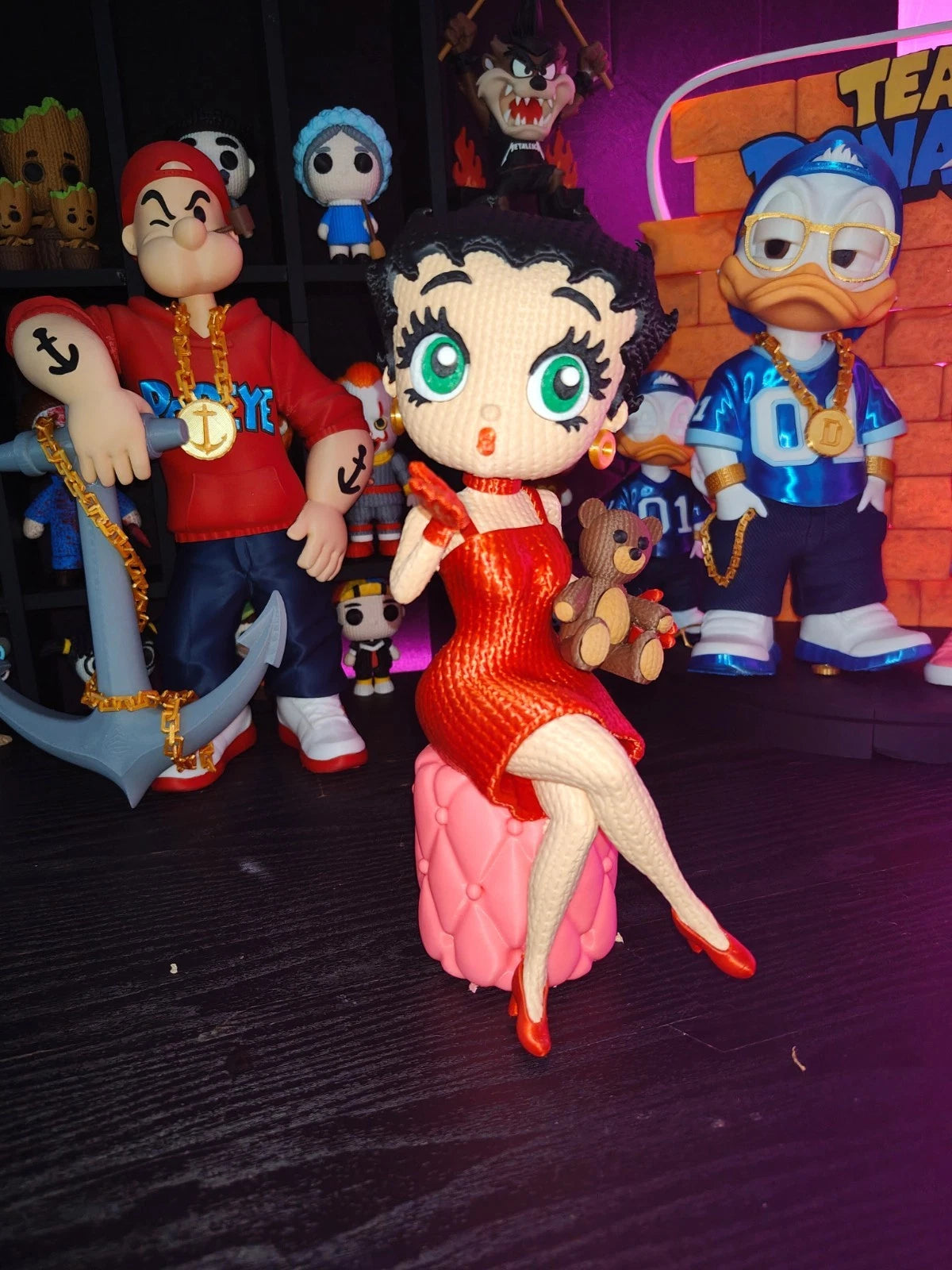 Betty Boop Knitted Figure 3D Printed Display 25cm Cartoon Icon Fan Gift