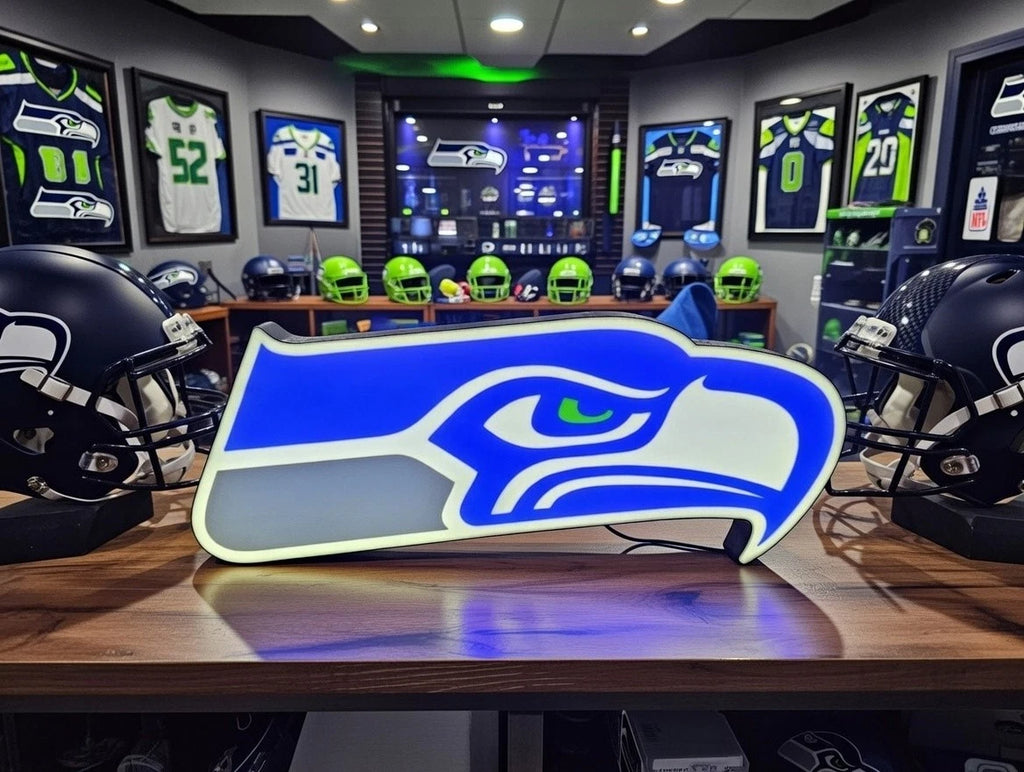 Seattle Seahawks Led Lightbox NFL Team Wall Display or Desk Sign Lamp Man Cave