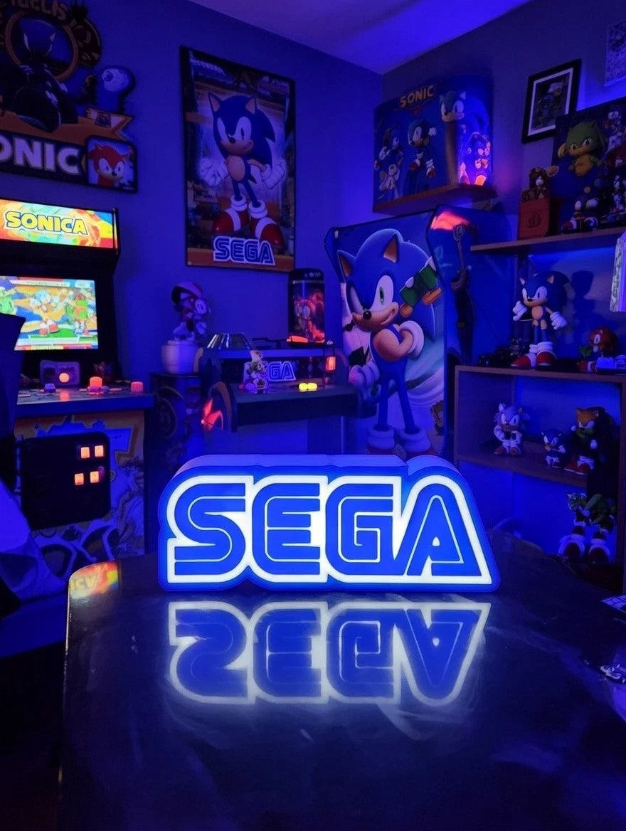 Sega USB LED Light Up Sign Lightbox USB Powered Lamps Mancave Collector Gamer