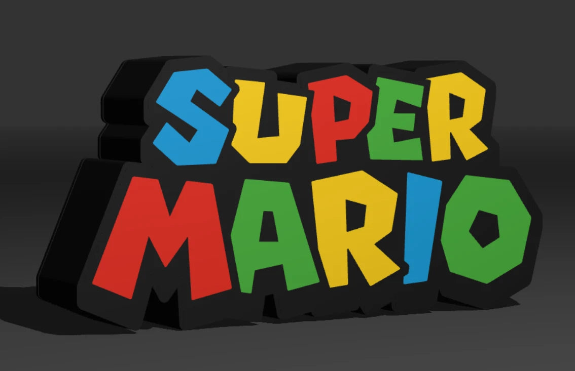 Super Mario Led Retro Logo Gaming Lightbox Light Sign USB Powered