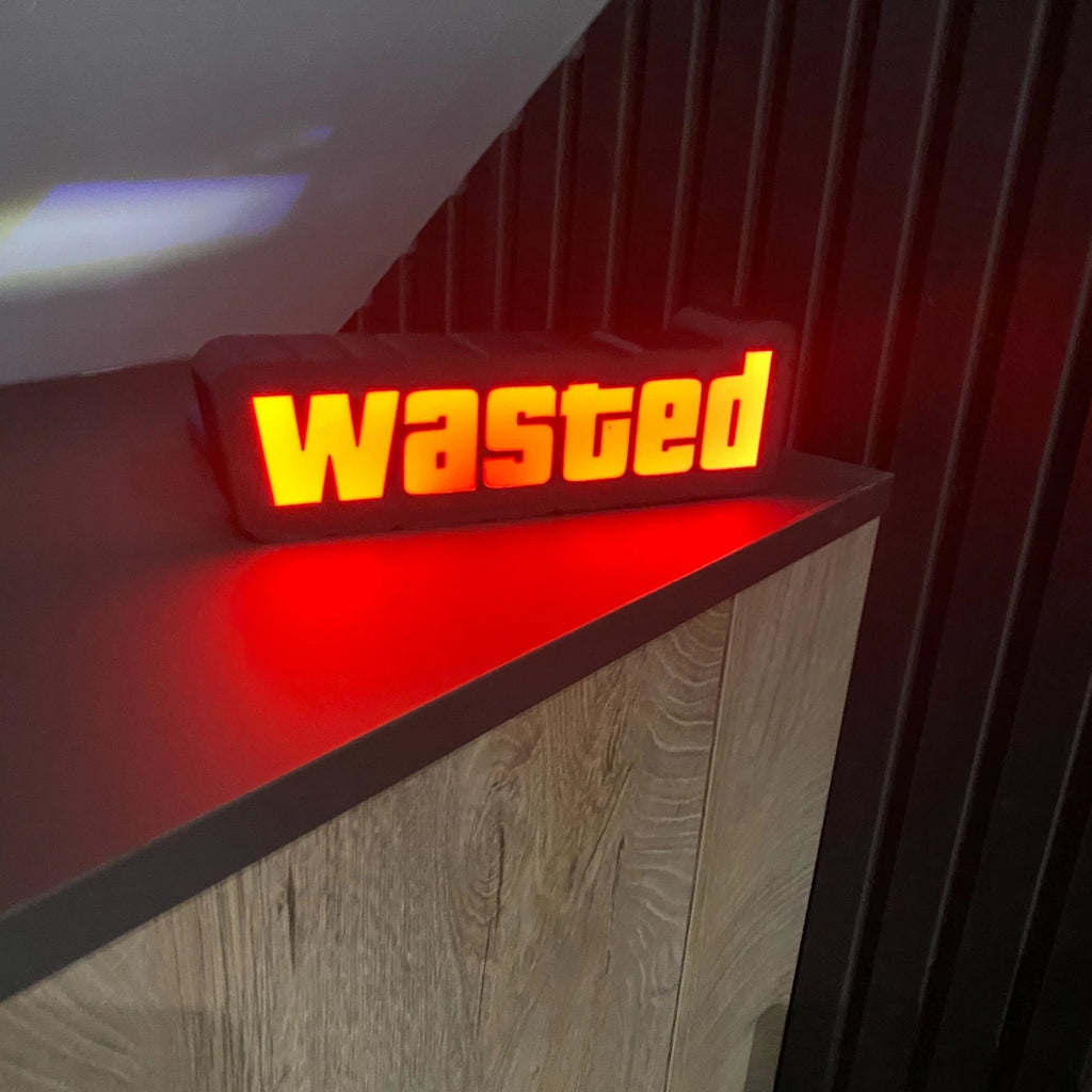 Grand Theft Auto “Wasted” LED Lightbox – USB Powered 3D Printed Gaming Lamp