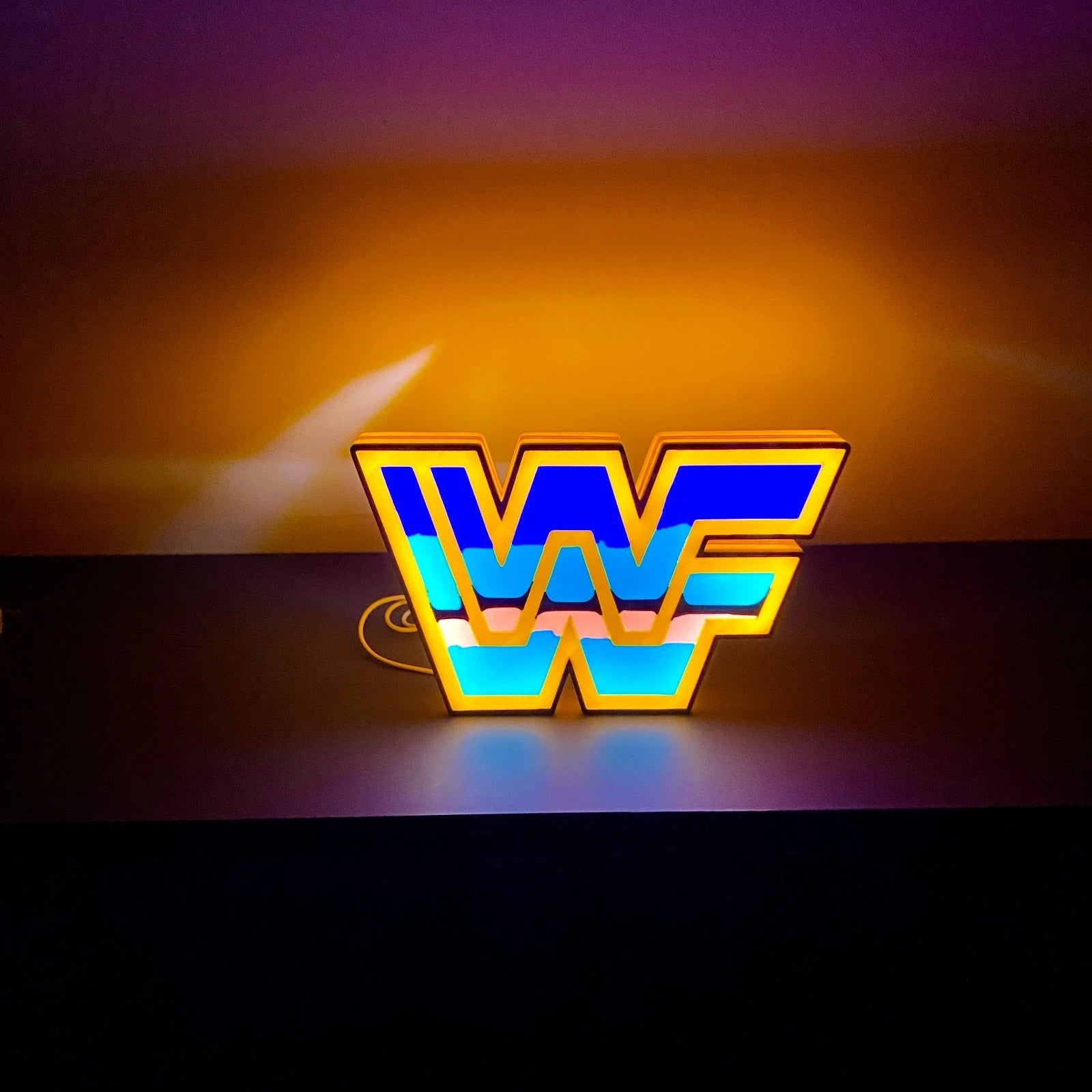 WWF / WWE Wrestling USB Powered LED Lightbox USB Lamp Sign Man Cave Gift Logo