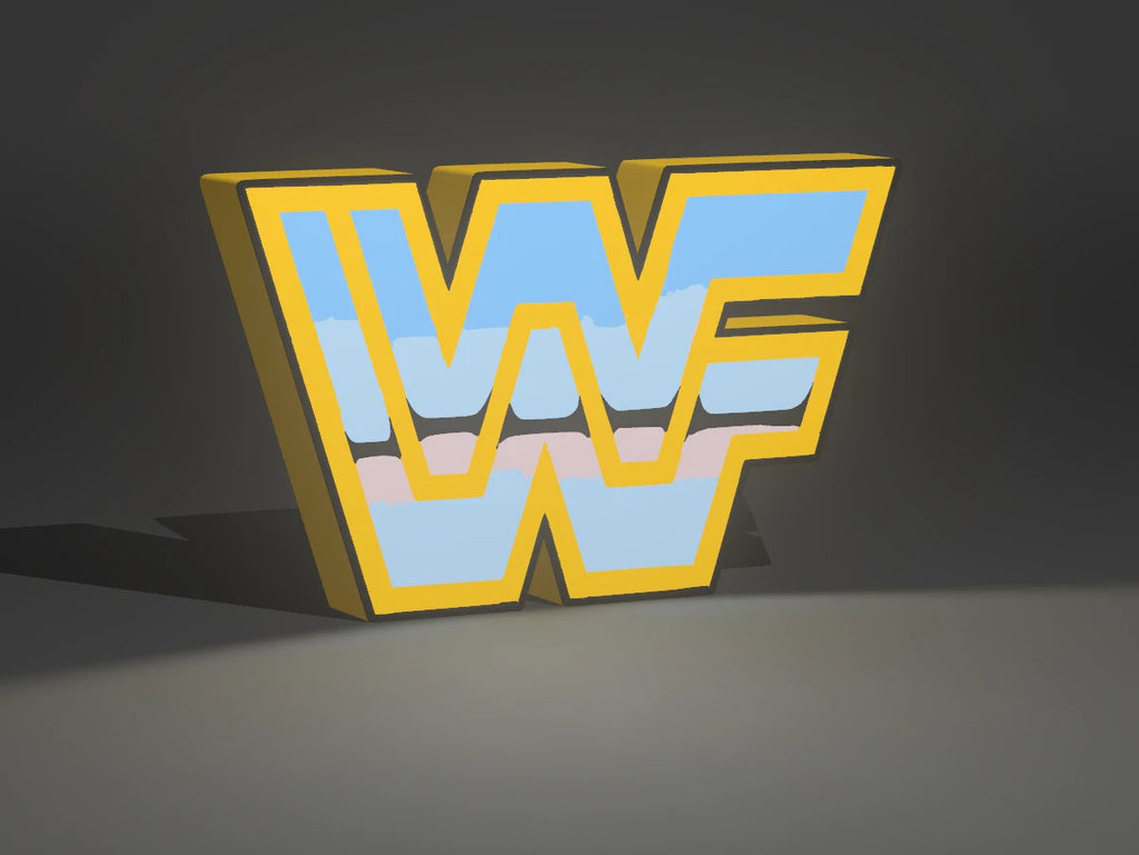 WWF / WWE Wrestling USB Powered LED Lightbox USB Lamp Sign Man Cave Gift Logo