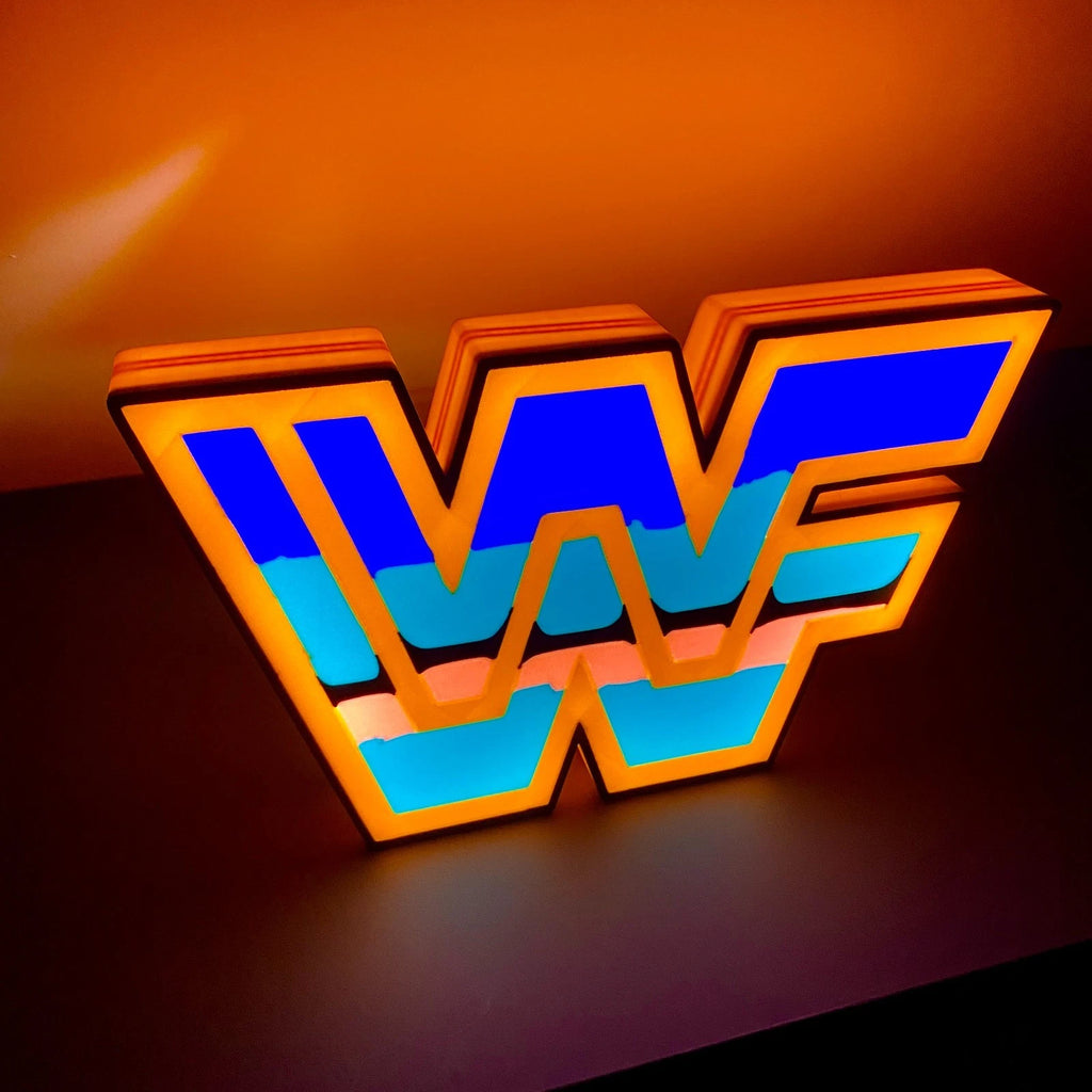 WWF / WWE Wrestling USB Powered LED Lightbox USB Lamp Sign Man Cave Gift Logo